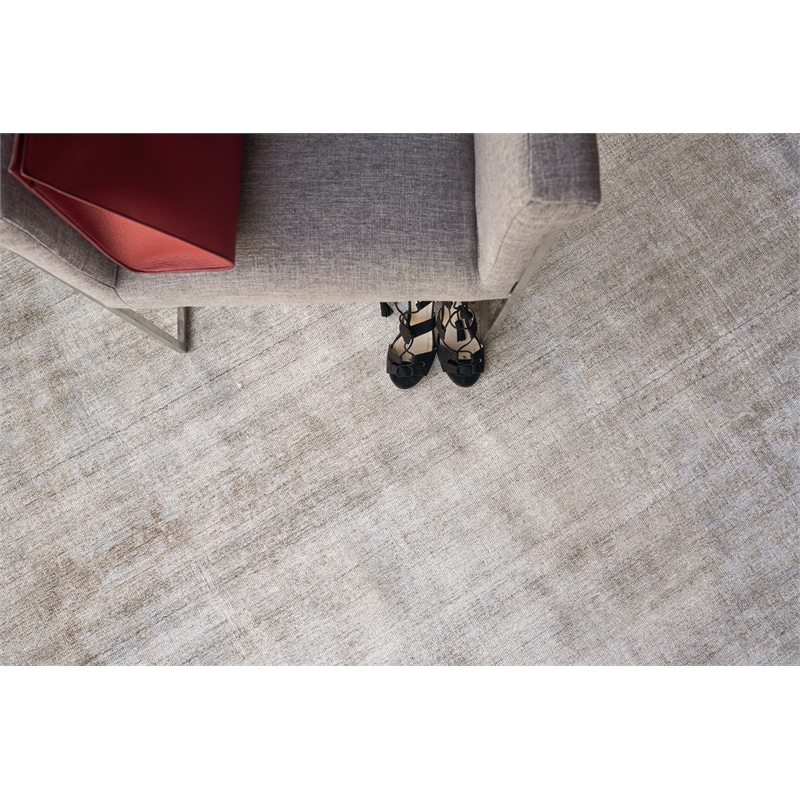 Stone Wash Gazni Handloomed Wool/Bamboo Silk Terracota/Silver 8'x10' Area Rug