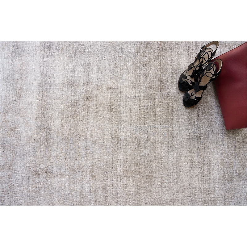 Stone Wash Gazni Handloomed Wool/Bamboo Silk Terracota/Silver 8'x10' Area Rug