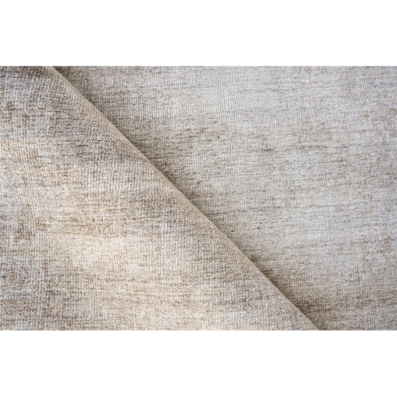 Stone Wash Gazni Handloomed Wool/Bamboo Silk Terracota/Silver 9'x12' Area Rug