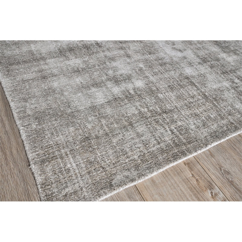 Stone Wash Gazni Handloomed Wool/Bamboo Silk Taupe 4'x6' Area Rug