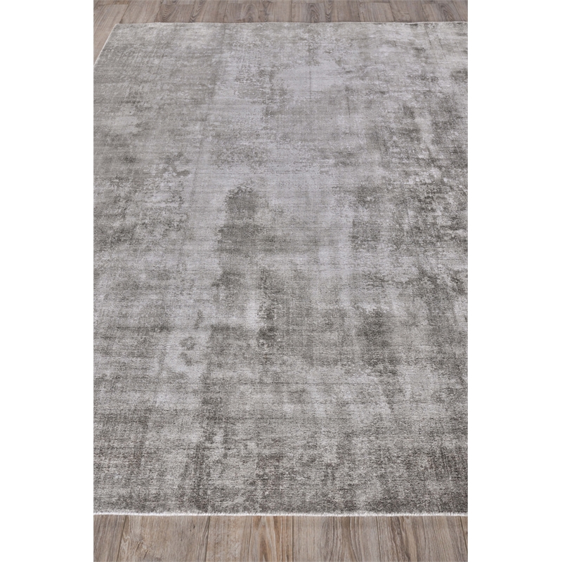 Stone Wash Gazni Handloomed Wool/Bamboo Silk Taupe 4'x6' Area Rug