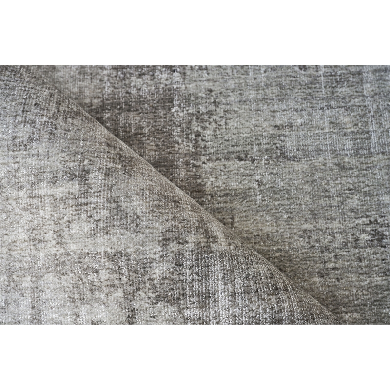 Stone Wash Gazni Handloomed Wool/Bamboo Silk Taupe 4'x6' Area Rug
