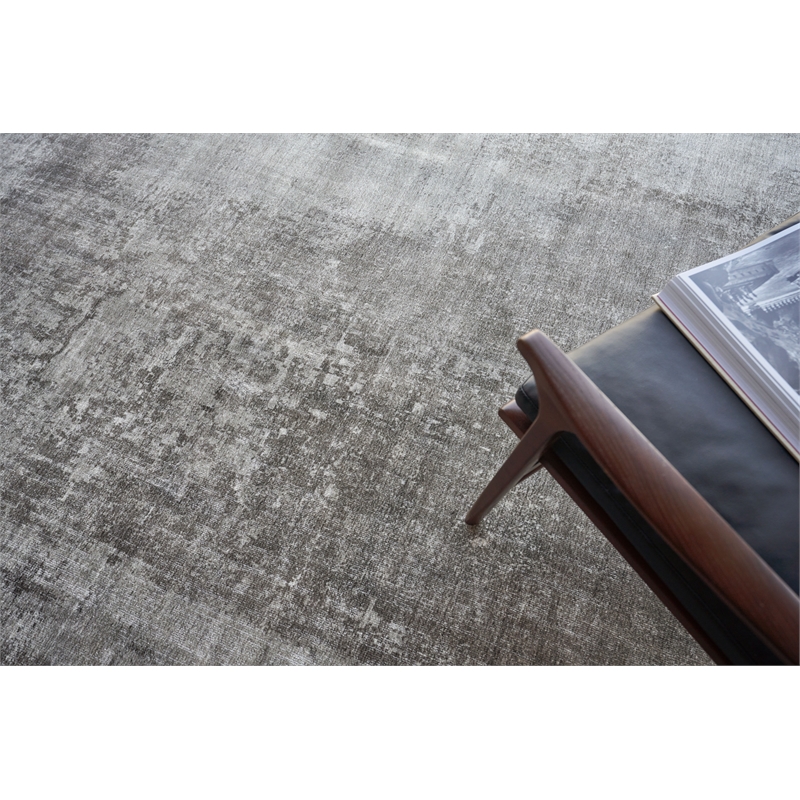 Stone Wash Gazni Handloomed Wool/Bamboo Silk Taupe 4'x6' Area Rug