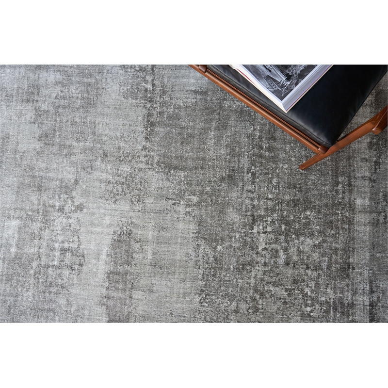 Stone Wash Gazni Handloomed Wool/Bamboo Silk Taupe 4'x6' Area Rug