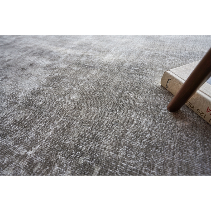 Stone Wash Gazni Handloomed Wool/Bamboo Silk Taupe 4'x6' Area Rug