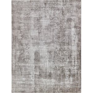 Stone Wash Gazni Handloomed Wool/Bamboo Silk Taupe 4'x6' Area Rug