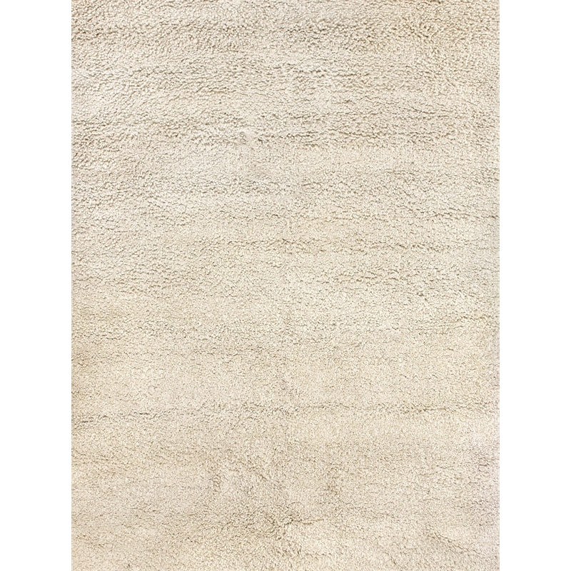Sumo Shag Hand-Knotted New Zealand Wool Ivory 5'x8' Area Rug