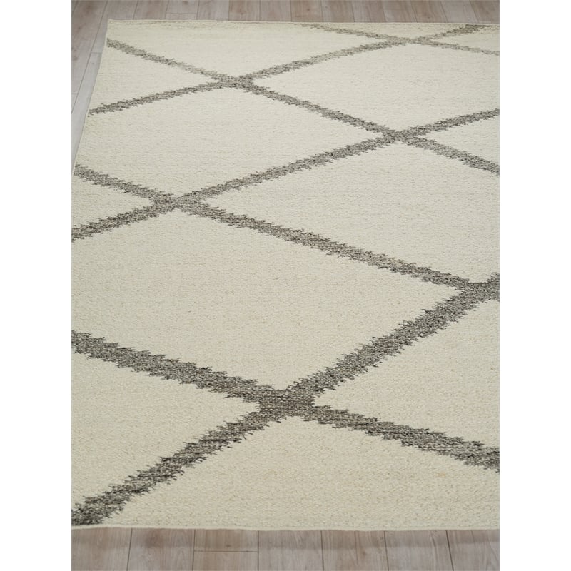 Sunstone Flatweave Wool Ivory/Black 10'x14' Area Rug