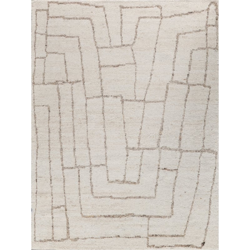 Tahoe Hand-Knotted Wool White/Beige 9'x12' Area Rug