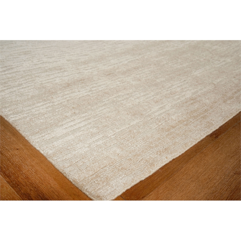 Tangaro Handloomed Bamboo Silk/Banana Silk Light Beige 8'x10' Area Rug