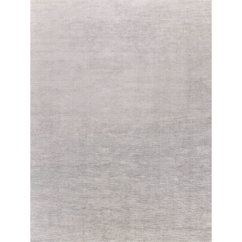 Tangaro Handloomed Bamboo Silk/Banana Silk Light Silver 9'x12' Area Rug
