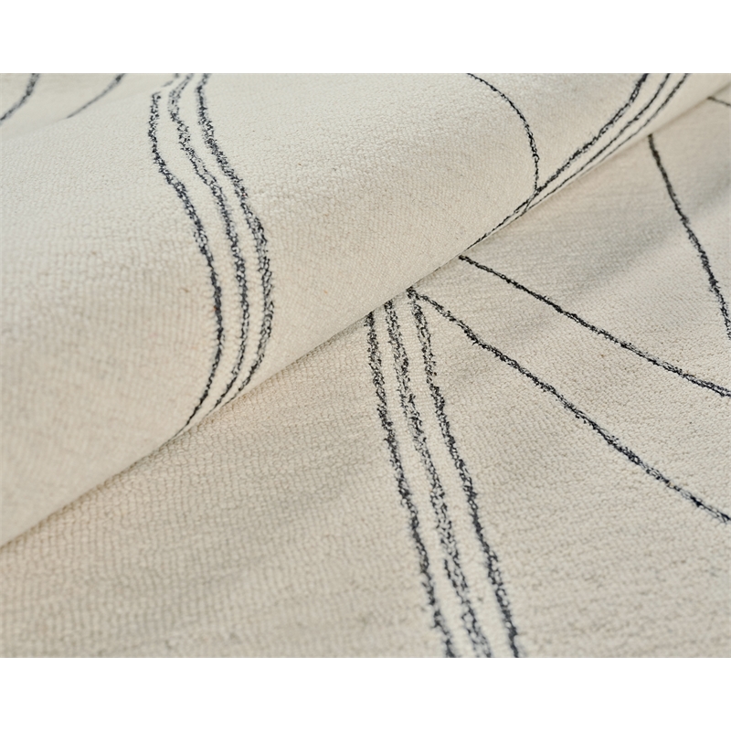Tangiers Hand-Tufted New Zealand Wool Ivory/Black 6'x9' Area Rug