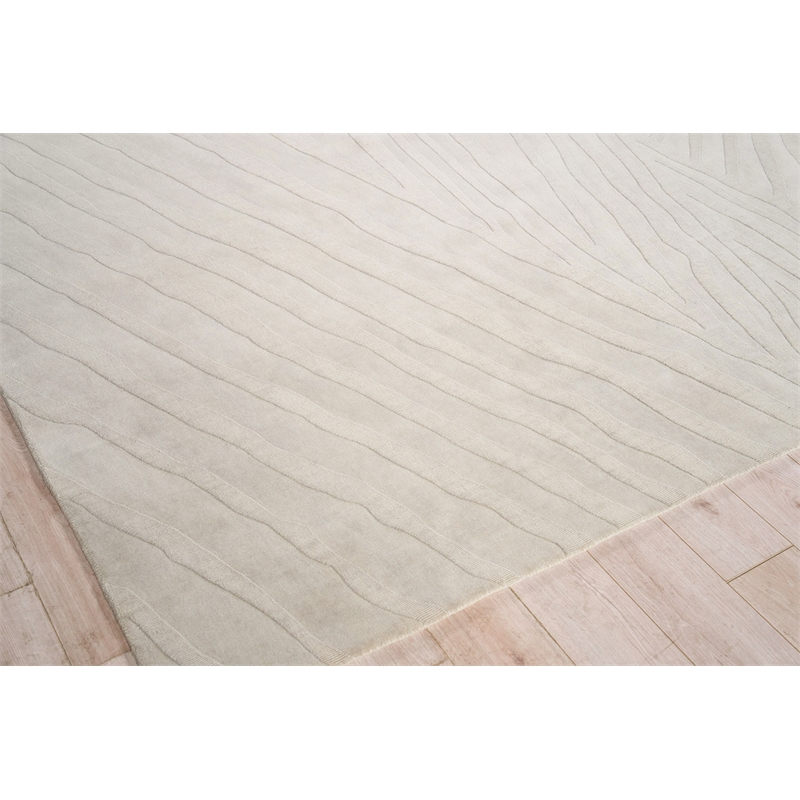 Tempo Handloomed New Zealand Wool Light Silver 10'x14' Area Rug