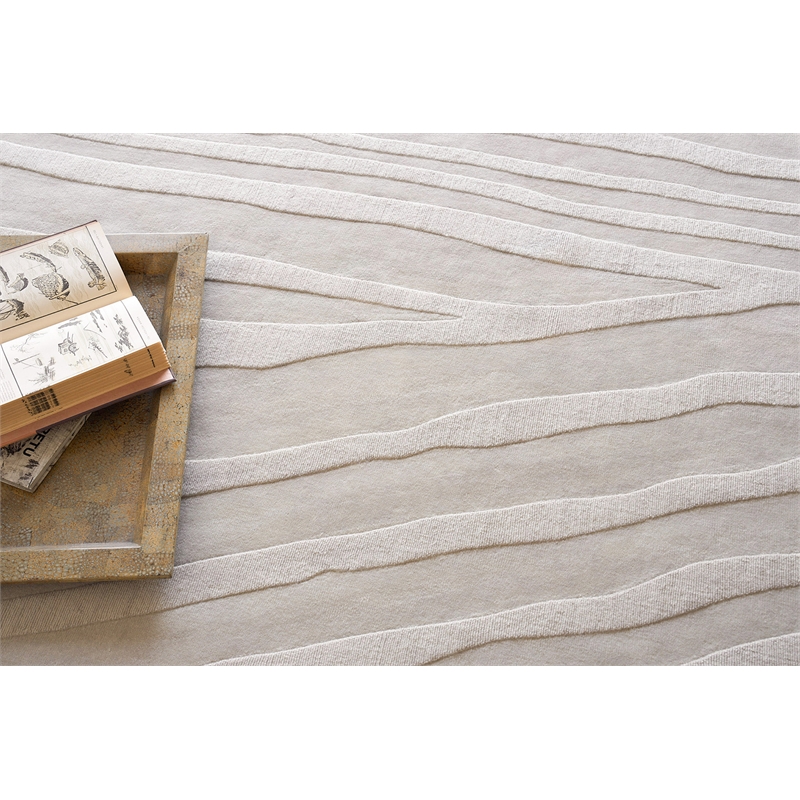 Tempo Handloomed New Zealand Wool Light Silver 14'x18' Area Rug