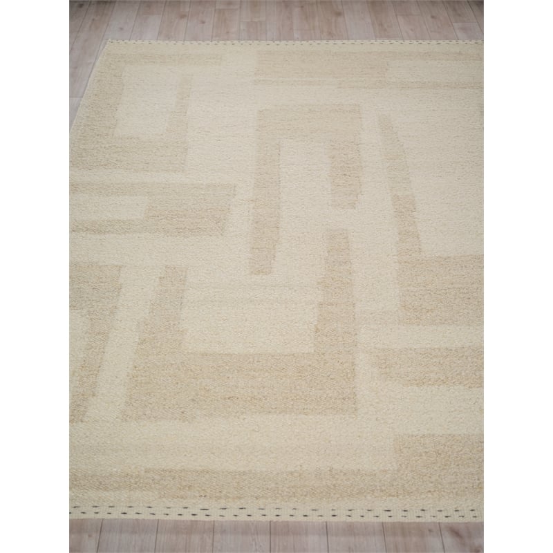 Sunstone Flatweave Wool Ivory/Cream 8'x10' Area Rug