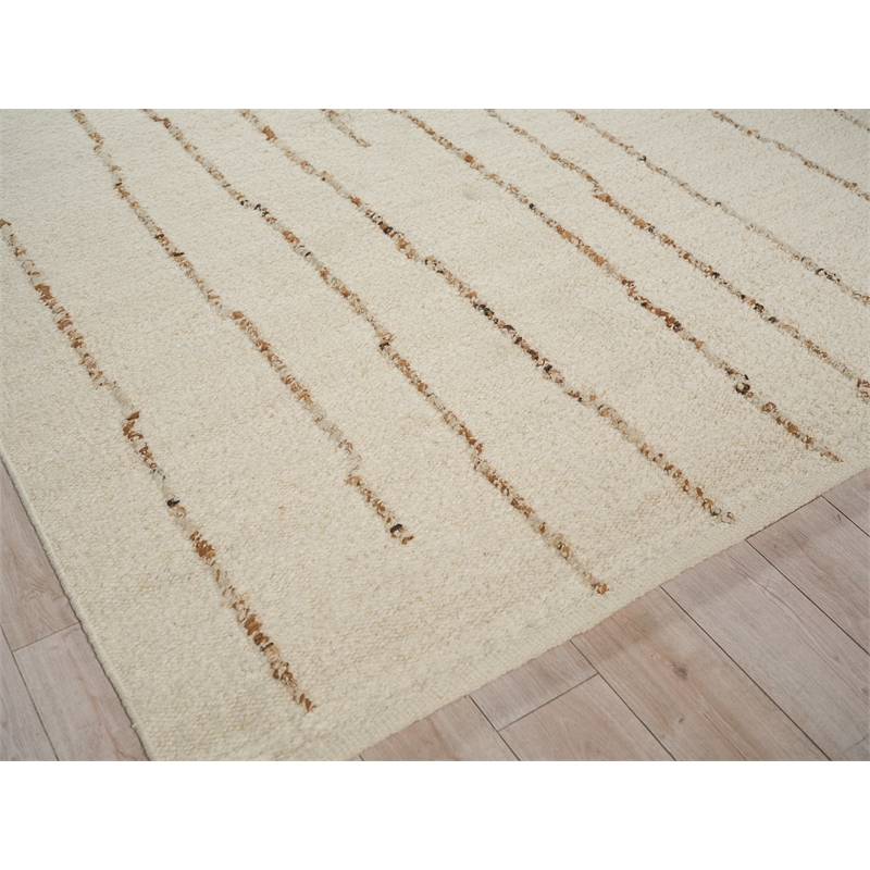 Sunstone Flatweave Wool Ivory/Cream 10'x14' Area Rug