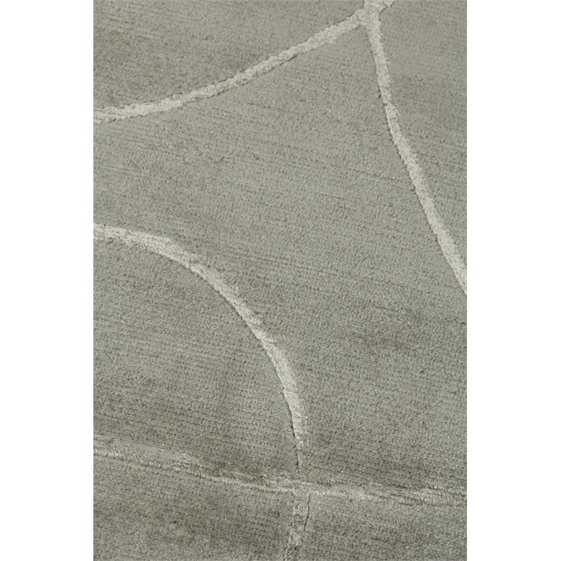 Super Tibetan Hand-Knotted Wool/Bamboo Silk Blue 6'x9' Area Rug