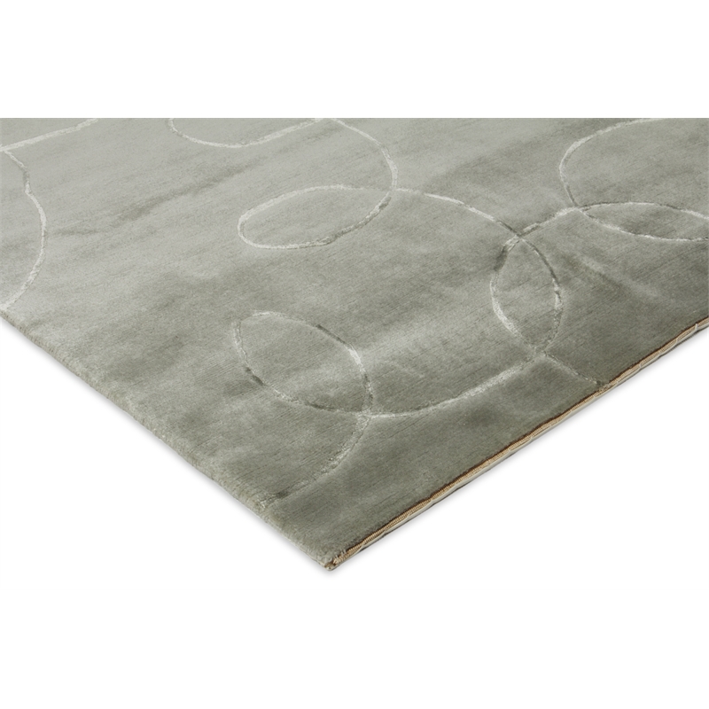 Super Tibetan Hand-Knotted Wool/Bamboo Silk Blue 9'x10' Area Rug