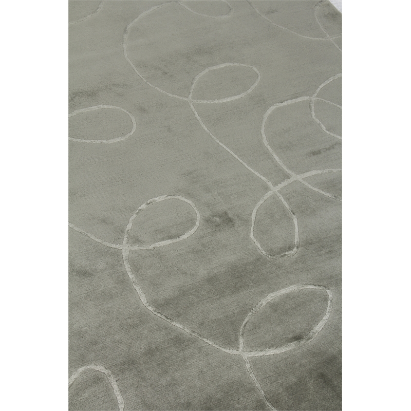 Super Tibetan Hand-Knotted Wool/Bamboo Silk Blue 9'x10' Area Rug
