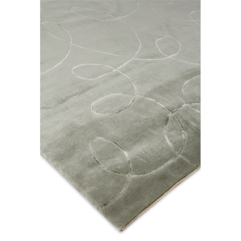 Super Tibetan Hand-Knotted Wool/Bamboo Silk Blue 9'x10' Area Rug