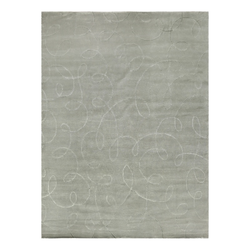 Super Tibetan Hand-Knotted Wool/Bamboo Silk Blue 9'x10' Area Rug