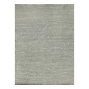 Super Tibetan Hand-Knotted Wool/Bamboo Silk Blue 9'x12' Area Rug