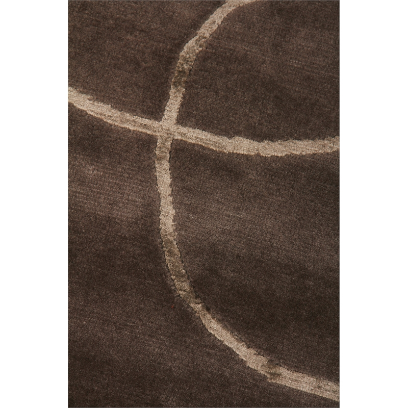 Super Tibetan Hand-Knotted Wool/Bamboo Silk Chocolate 9'x12' Area Rug