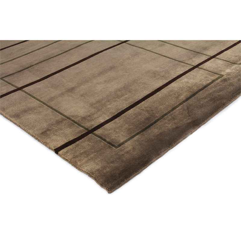Super Tibetan Hand-Knotted Wool/Bamboo Silk Beige 9'6