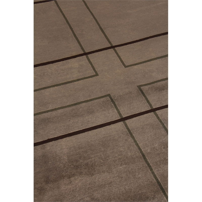 Super Tibetan Hand-Knotted Wool/Bamboo Silk Beige 9'6