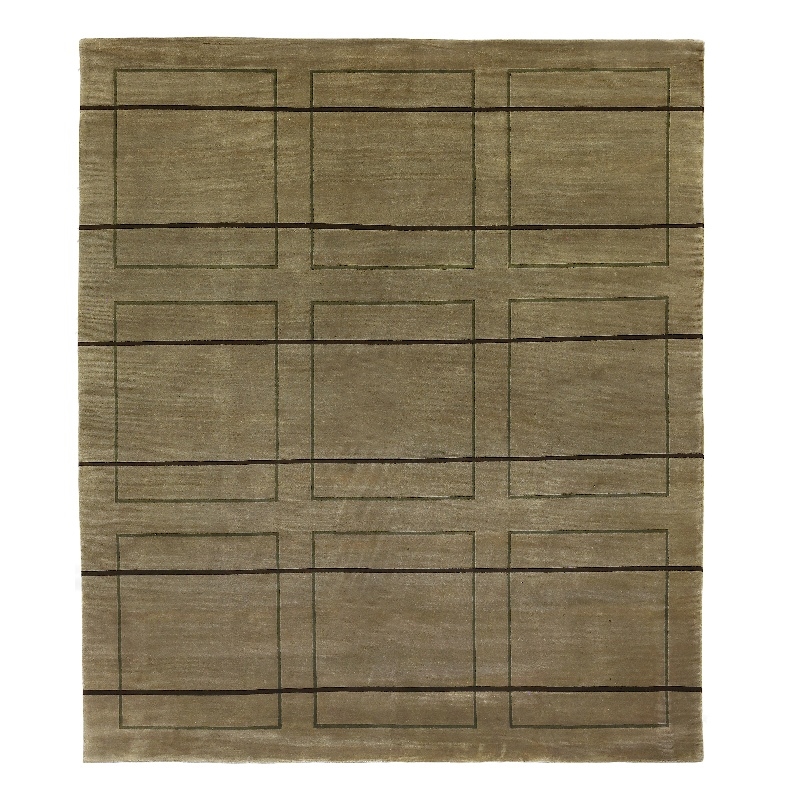 Super Tibetan Hand-Knotted Wool/Bamboo Silk Beige 9'6