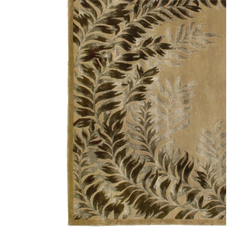 Super Tibetan Hand-Knotted Wool/Bamboo Silk Beige 5'6