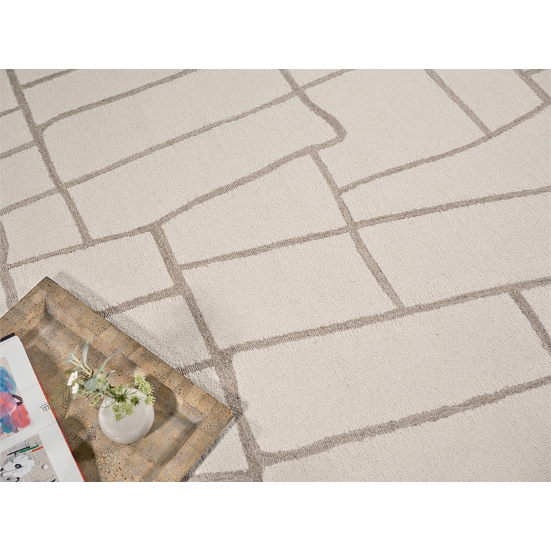 Tangiers Hand-Tufted New Zealand Wool Ivory/Beige 9'x12' Area Rug