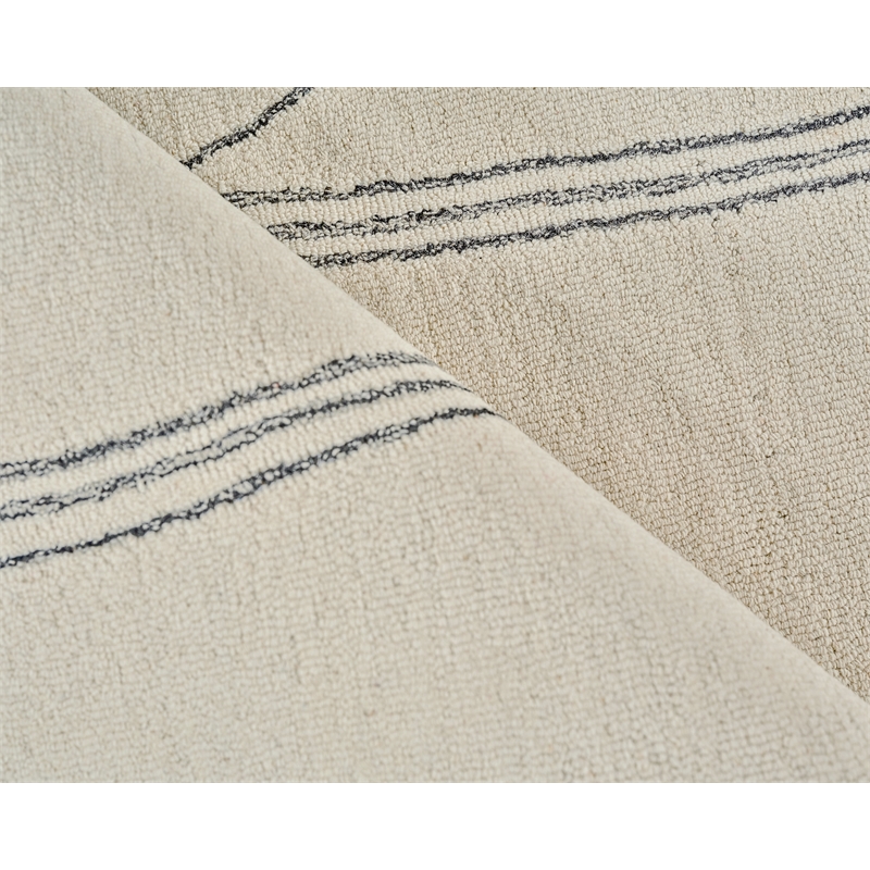 Tangiers Hand-Tufted New Zealand Wool Ivory/Black 5'x8' Area Rug