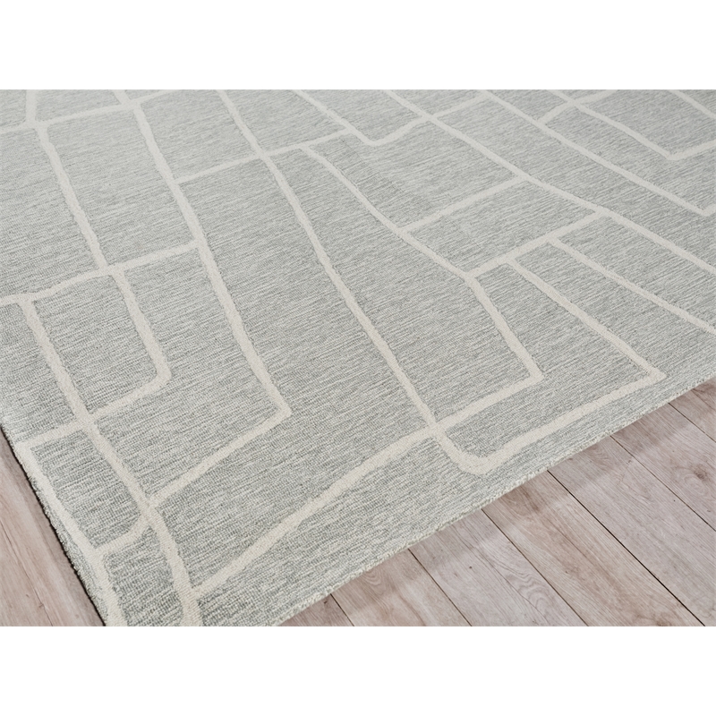 Tangiers Hand-Tufted New Zealand Wool Blue/Ivory 8'x10' Area Rug