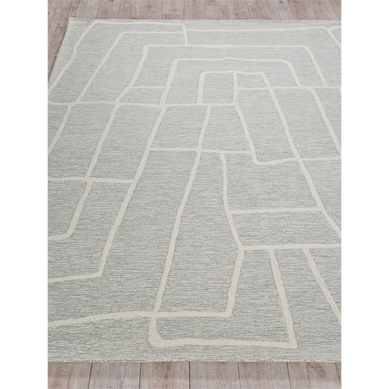 Tangiers Hand-Tufted New Zealand Wool Blue/Ivory 8'x10' Area Rug