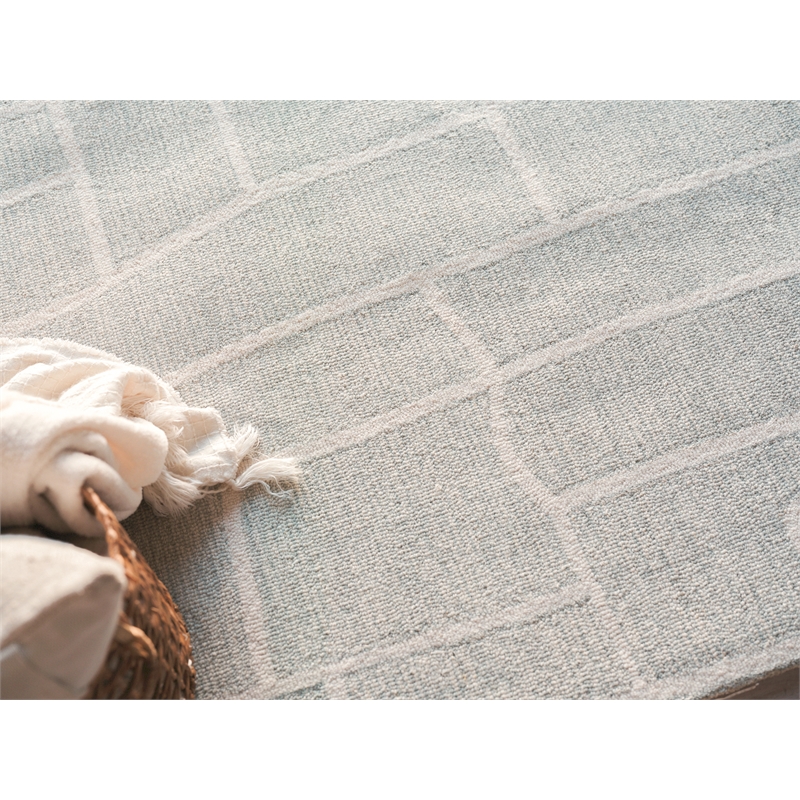 Tangiers Hand-Tufted New Zealand Wool Blue/Ivory 9'x12' Area Rug