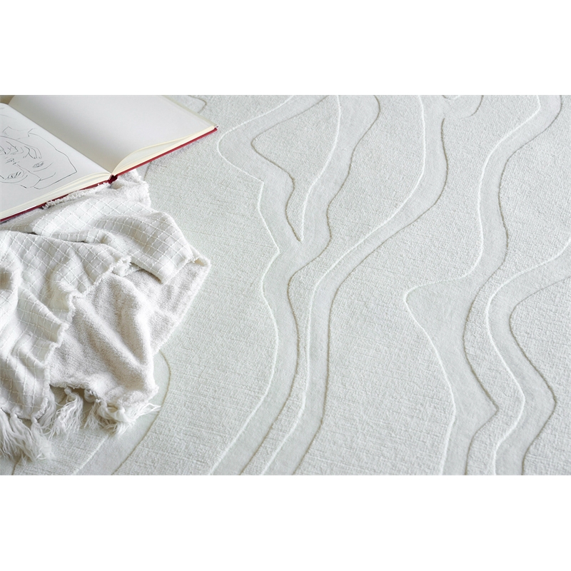 Tempo Handloomed New Zealand Wool Ivory 12'x15' Area Rug