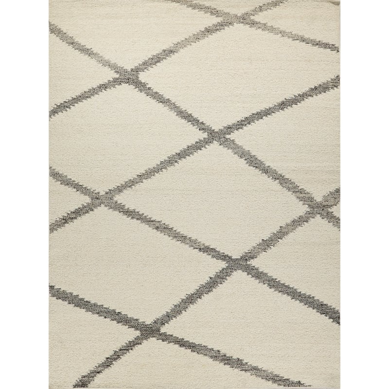 Sunstone Flatweave Wool Ivory/Black 6'x9' Area Rug