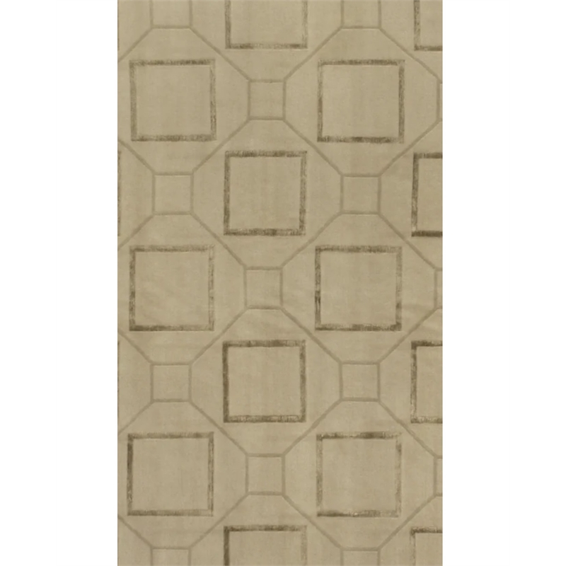Super Tibetan Hand-Knotted Wool/Bamboo Silk Ivory 6'x9' Area Rug