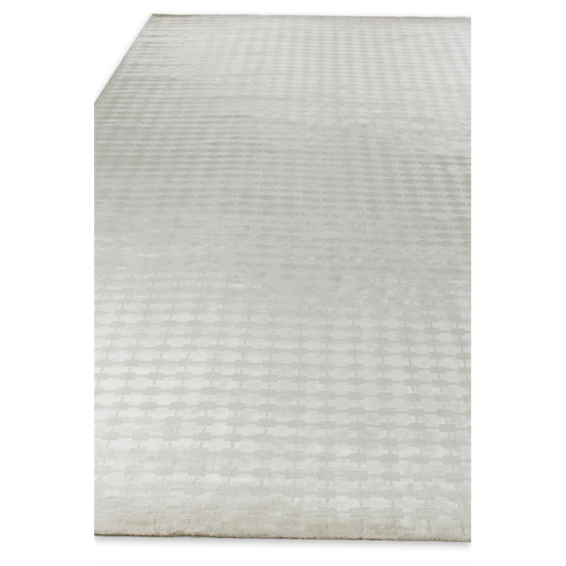 Super Tibetan Hand-Knotted Wool/Bamboo Silk White 13'6