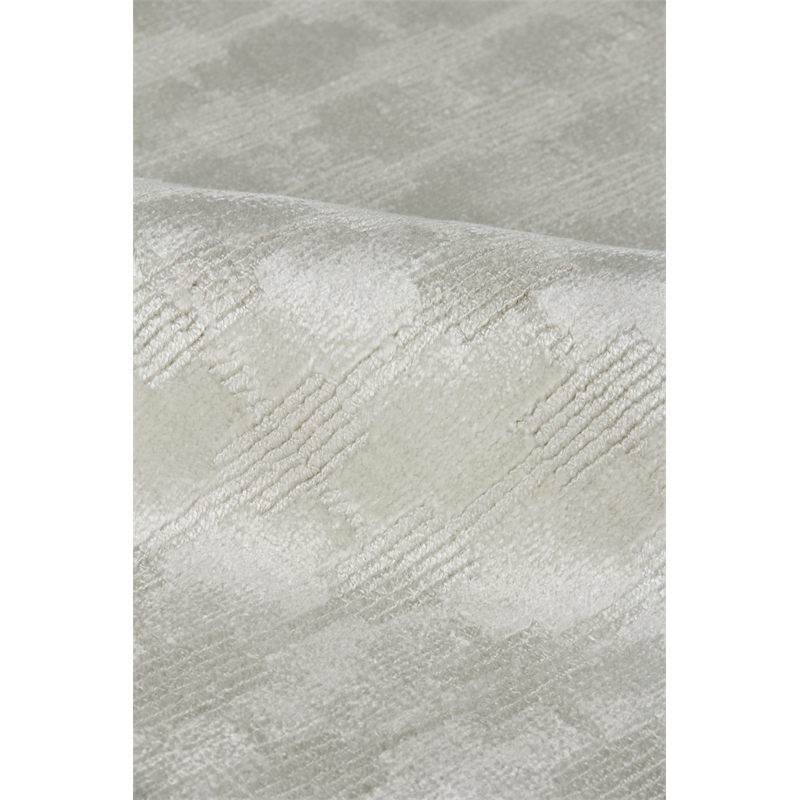 Super Tibetan Hand-Knotted Wool/Bamboo Silk White 13'6