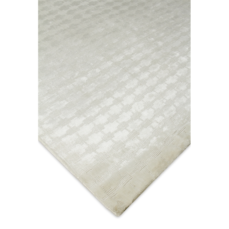 Super Tibetan Hand-Knotted Wool/Bamboo Silk White 13'6