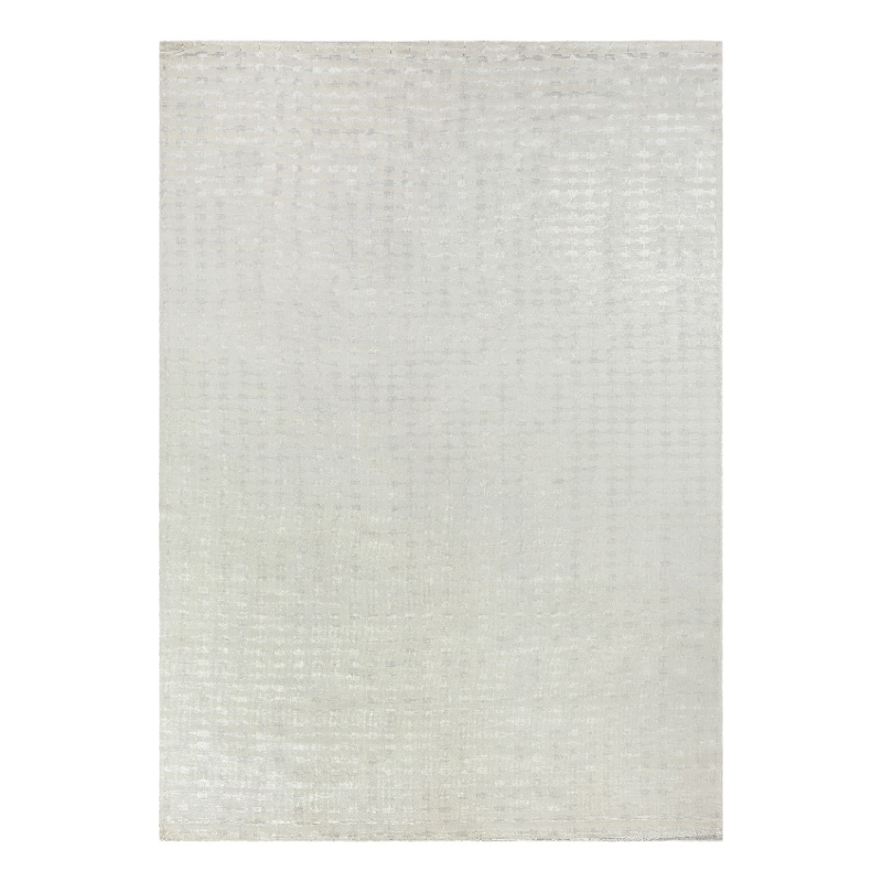 Super Tibetan Hand-Knotted Wool/Bamboo Silk White 13'6