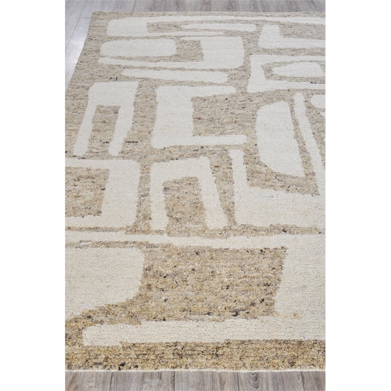 Tahoe Hand-Knotted Wool Beige/Ivory 9'x12' Area Rug