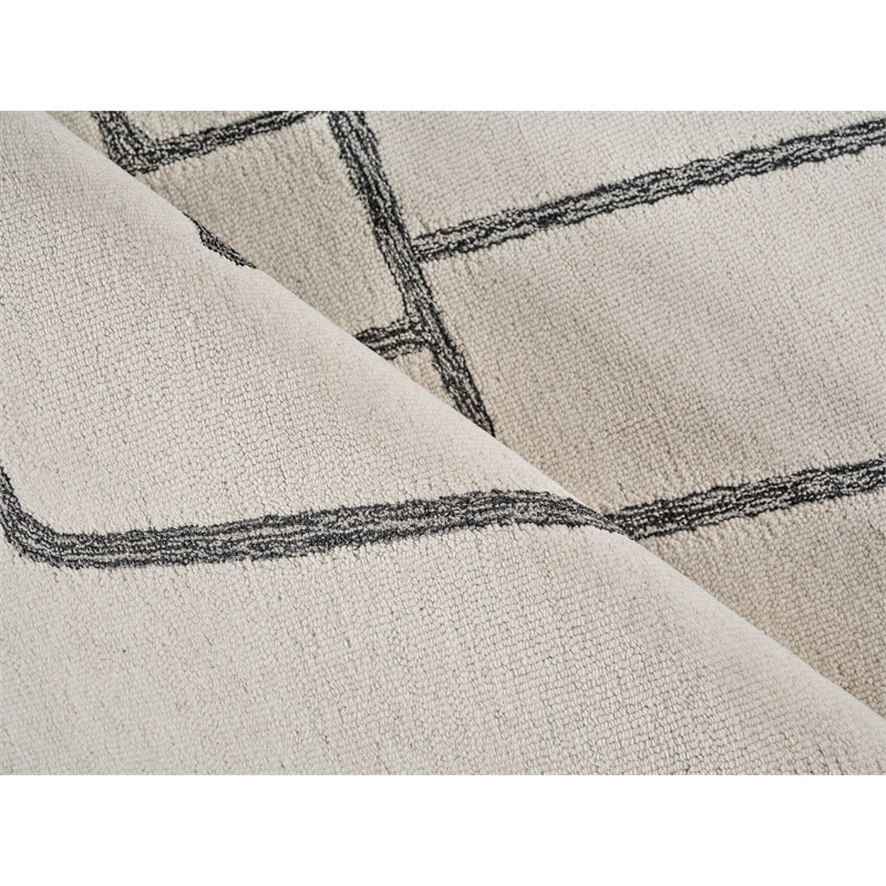 Tangiers Hand-Tufted New Zealand Wool Ivory/Black 6'x9' Area Rug