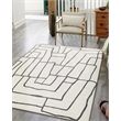 Tangiers Hand-Tufted New Zealand Wool Ivory/Black 9'x12' Area Rug