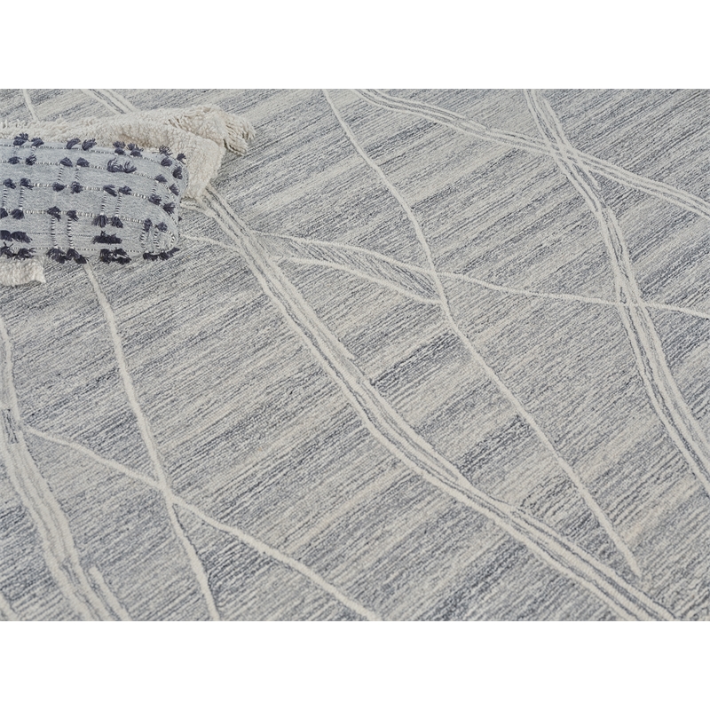 Tangiers Hand-Tufted New Zealand Wool Gray/Ivory 6'x9' Area Rug