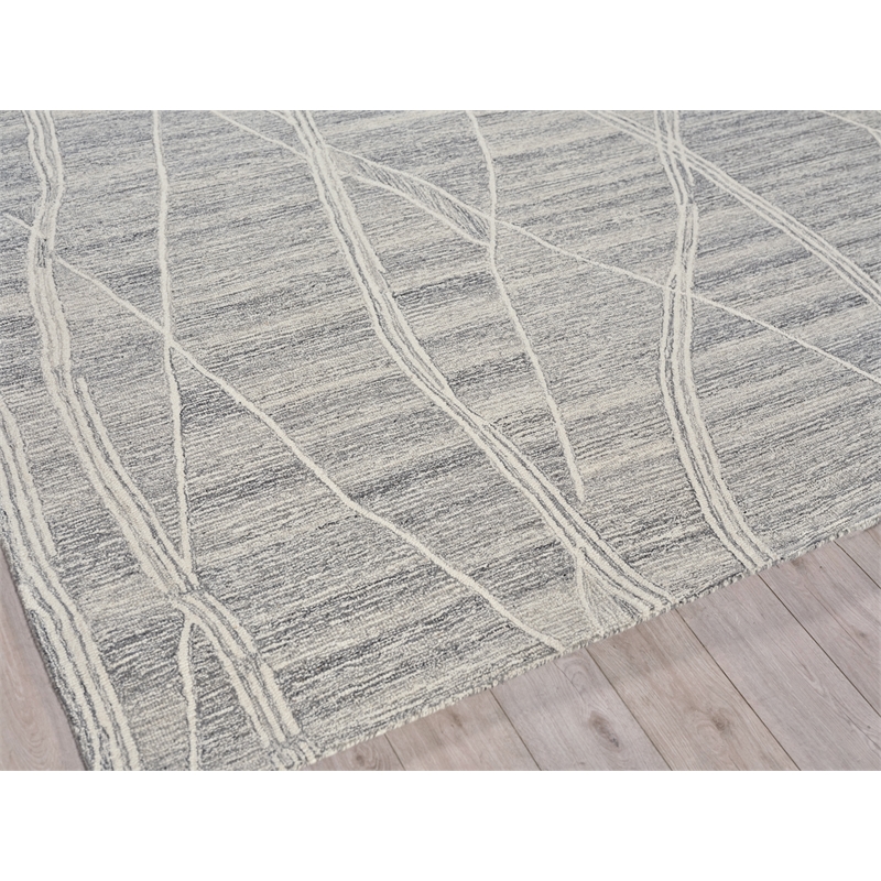 Tangiers Hand-Tufted New Zealand Wool Gray/Ivory 8'x10' Area Rug