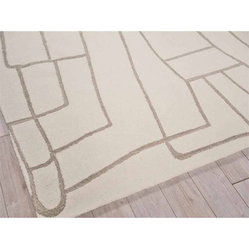 Tangiers Hand-Tufted New Zealand Wool Ivory/Beige 6'x9' Area Rug