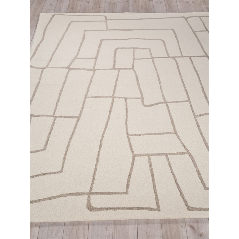 Tangiers Hand-Tufted New Zealand Wool Ivory/Beige 6'x9' Area Rug